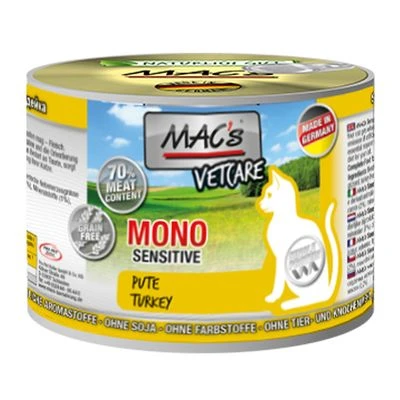 MAC's Mono Sensitive 6 X 200 G En Latas Para Gatos