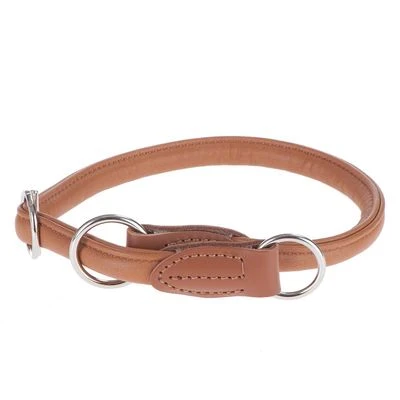 Collar De Cuero Hunter Round & Soft Marrón Para Perros - Imagen 3