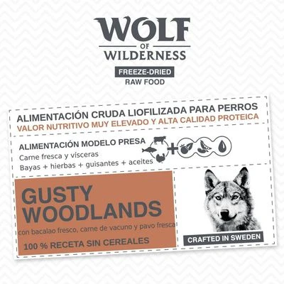 Wolf Of Wilderness Gusty Woodlands Con Vacuno, Bacalao Y Pavo - Imagen 4